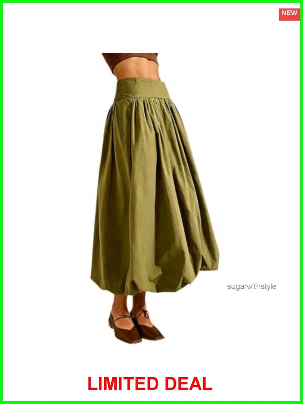 Women Polyester Bubble Maxi Skirt Low Elastic Waist A Line Long Skirt Summer